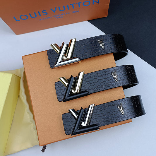 2025 3 Colors printed letter leather belt