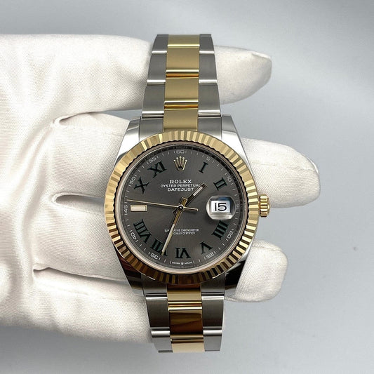 2025 Watch Datejust 126333 Yellow Gold Stainless Steel Slate/Green Roman Dial