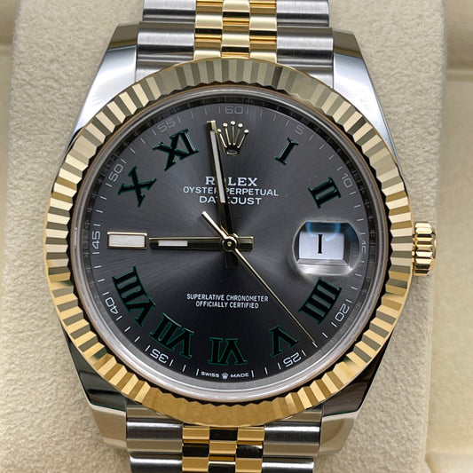 2025 Watch Datejust 126333 'Wimbledon' Yellow Gold Stainless Steel Slate Jubilee