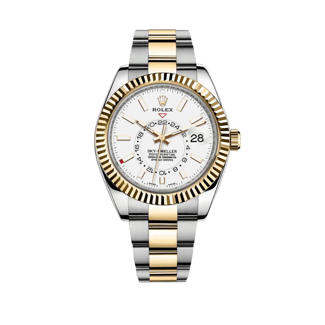 2025 Watch Sky-Dweller 326933 Stainless Steel Yellow Gold White Dial (2022)