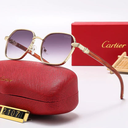 2025 Square Fashion Wooden Frame Sunglasses 2107