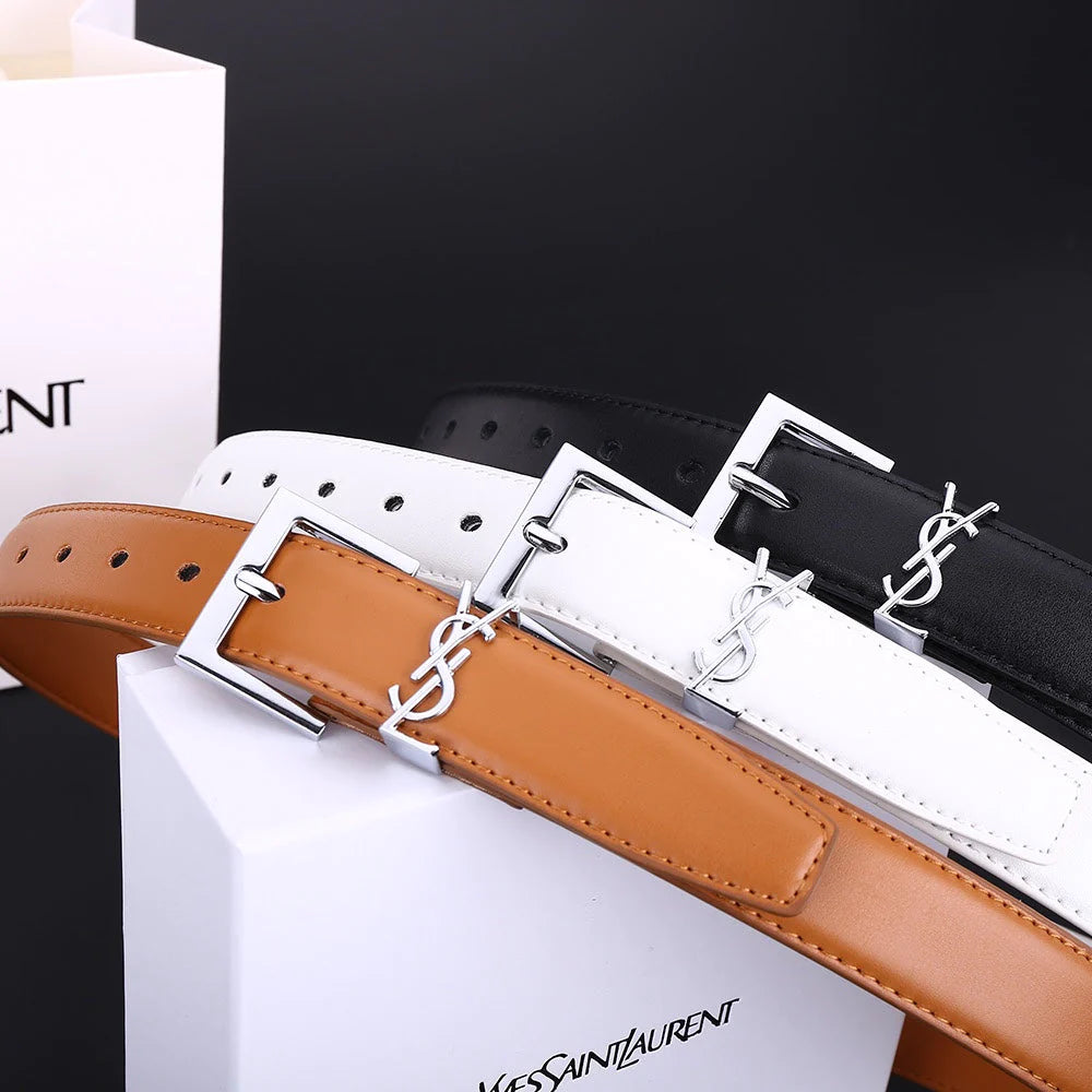 2025 3 Colors Fashion Alphabet Buckle Ladies Leather Belt
