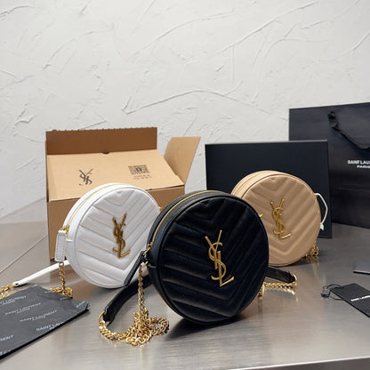 2025 Bag Fashion Ringer round cake leather bag