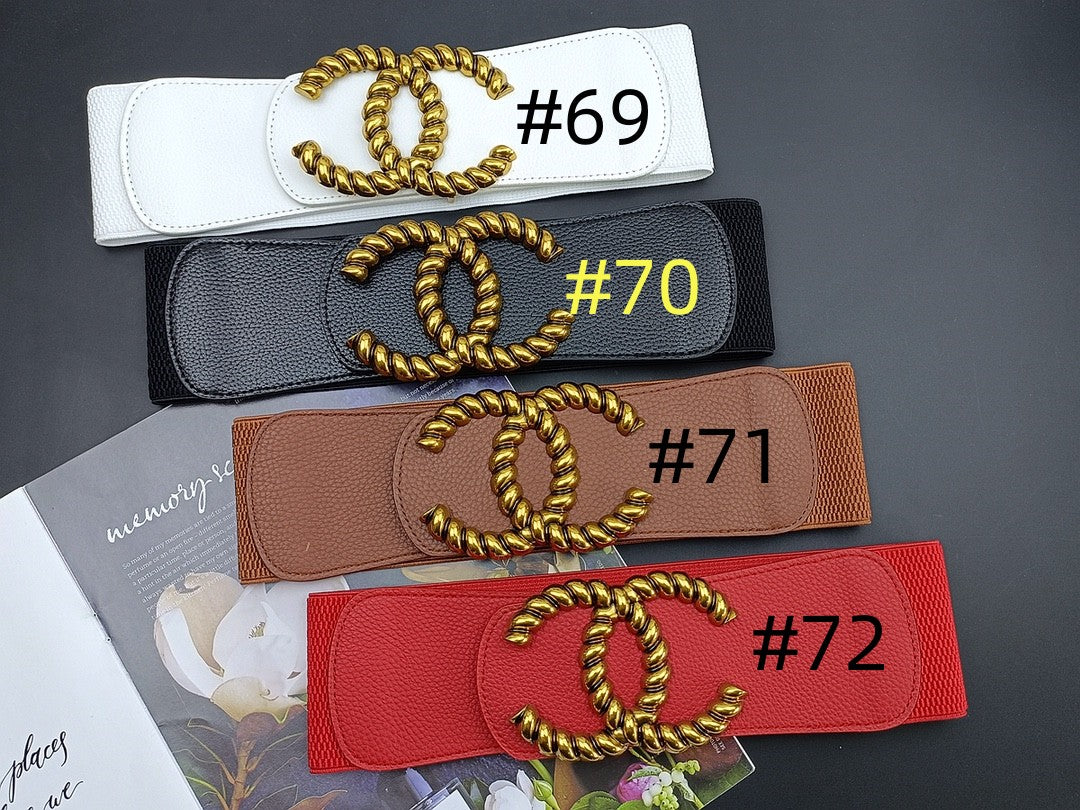 7CM elastic waistband, fashionable metal buckle dress suit jacket decoration belt