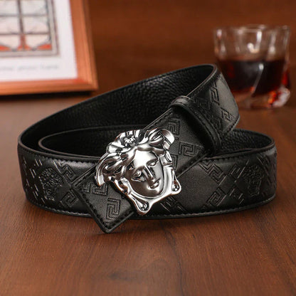 2025 Medusa 3 Colors printed letter leather belt