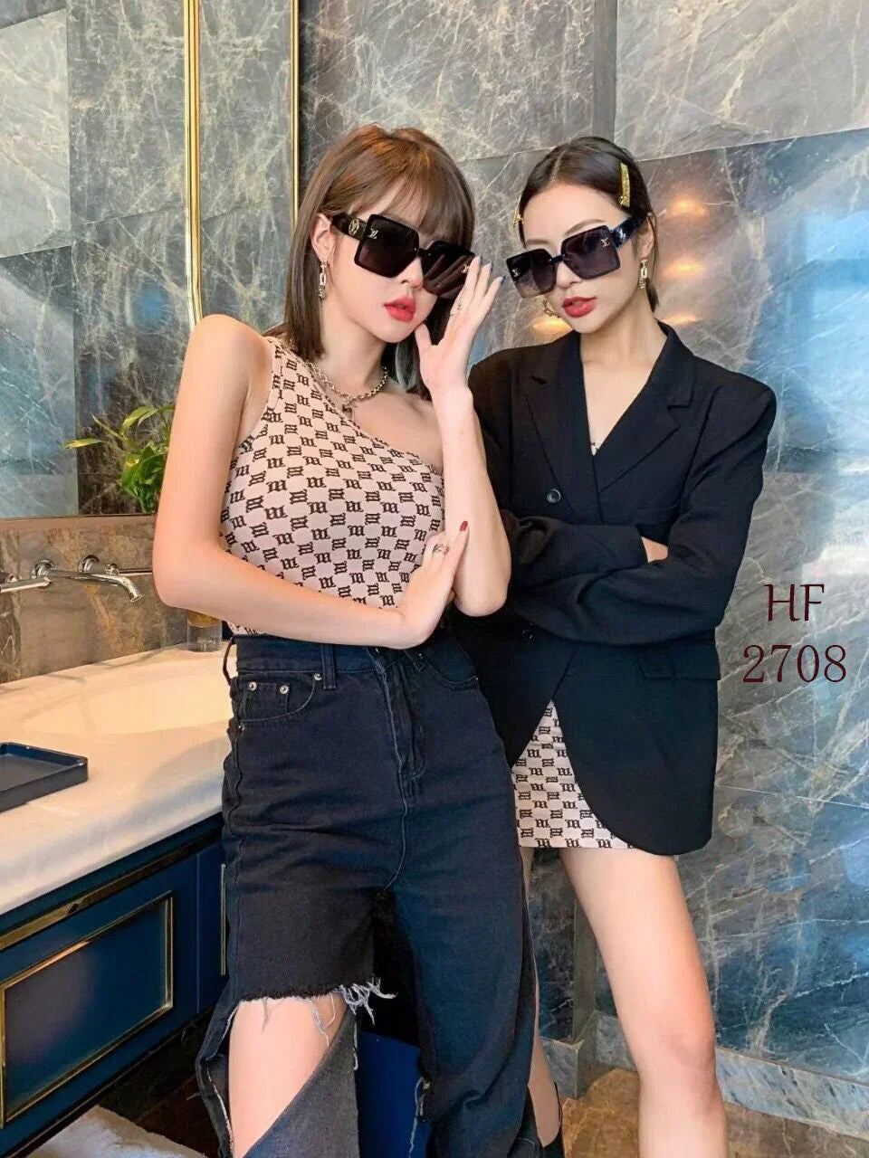 2025 Square large frame trendy retro sunglasses