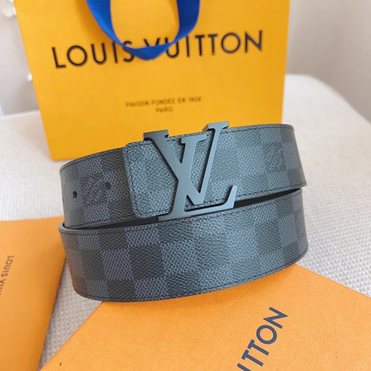 2025  classic black buckle black check men's belt