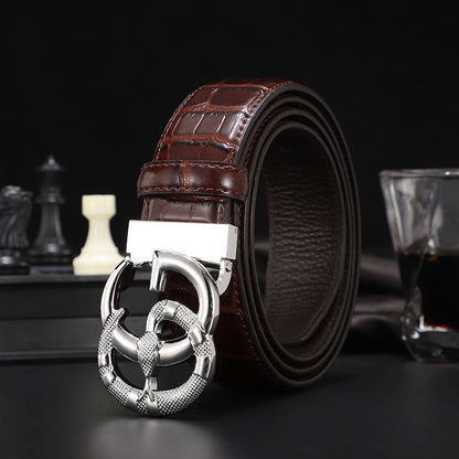 2025 3 Colors  printed letter leather belt