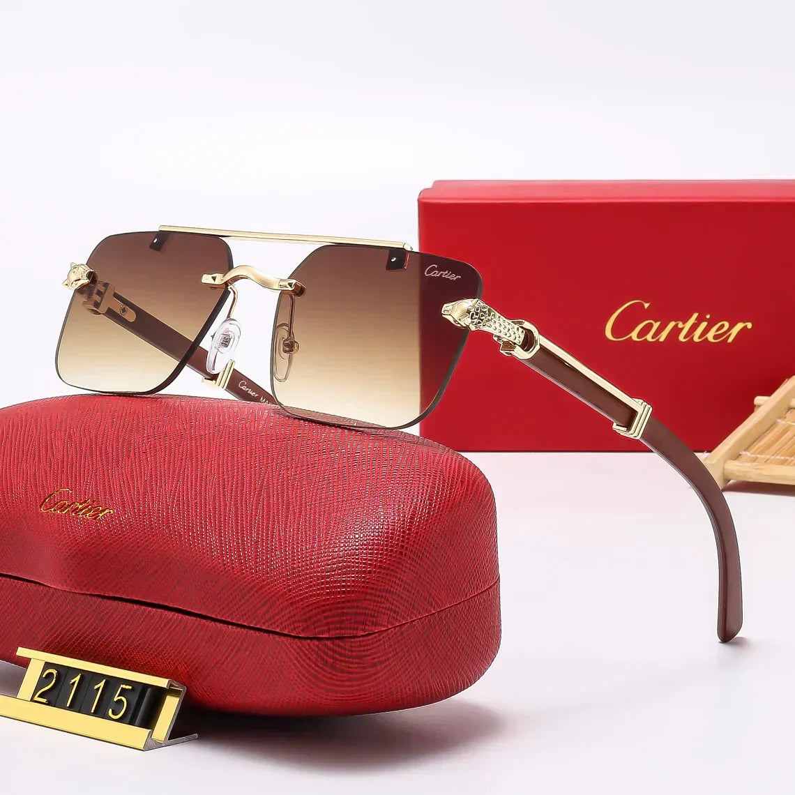 2025 Frameless leopard sunglasses 2115