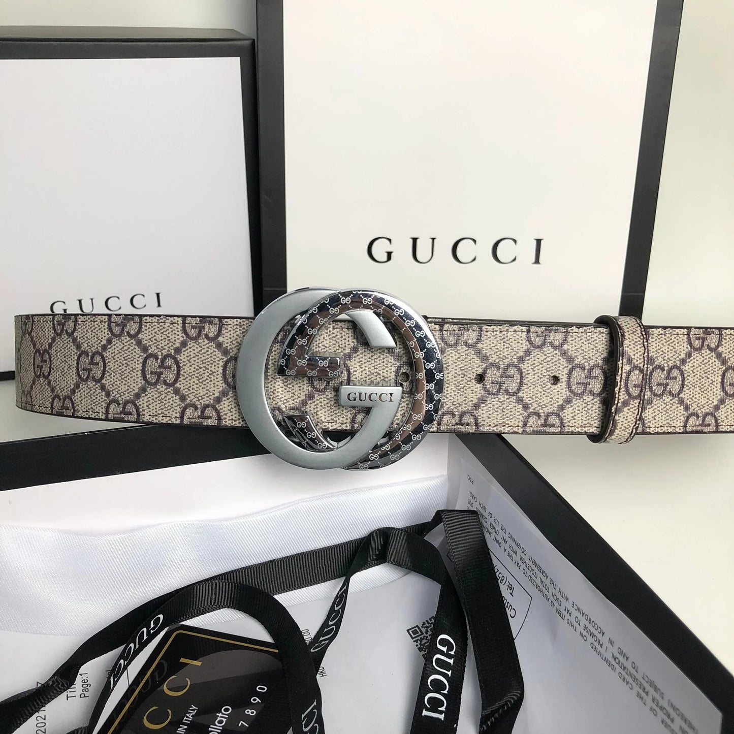 2025 3 Colors printed letter leather belt