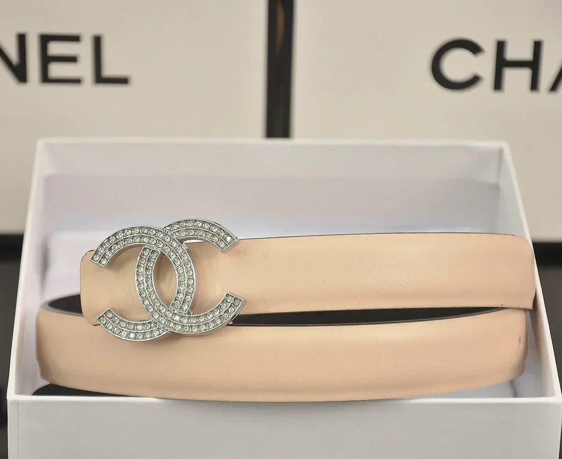 2025 6 color double C pearl rhinestone belt