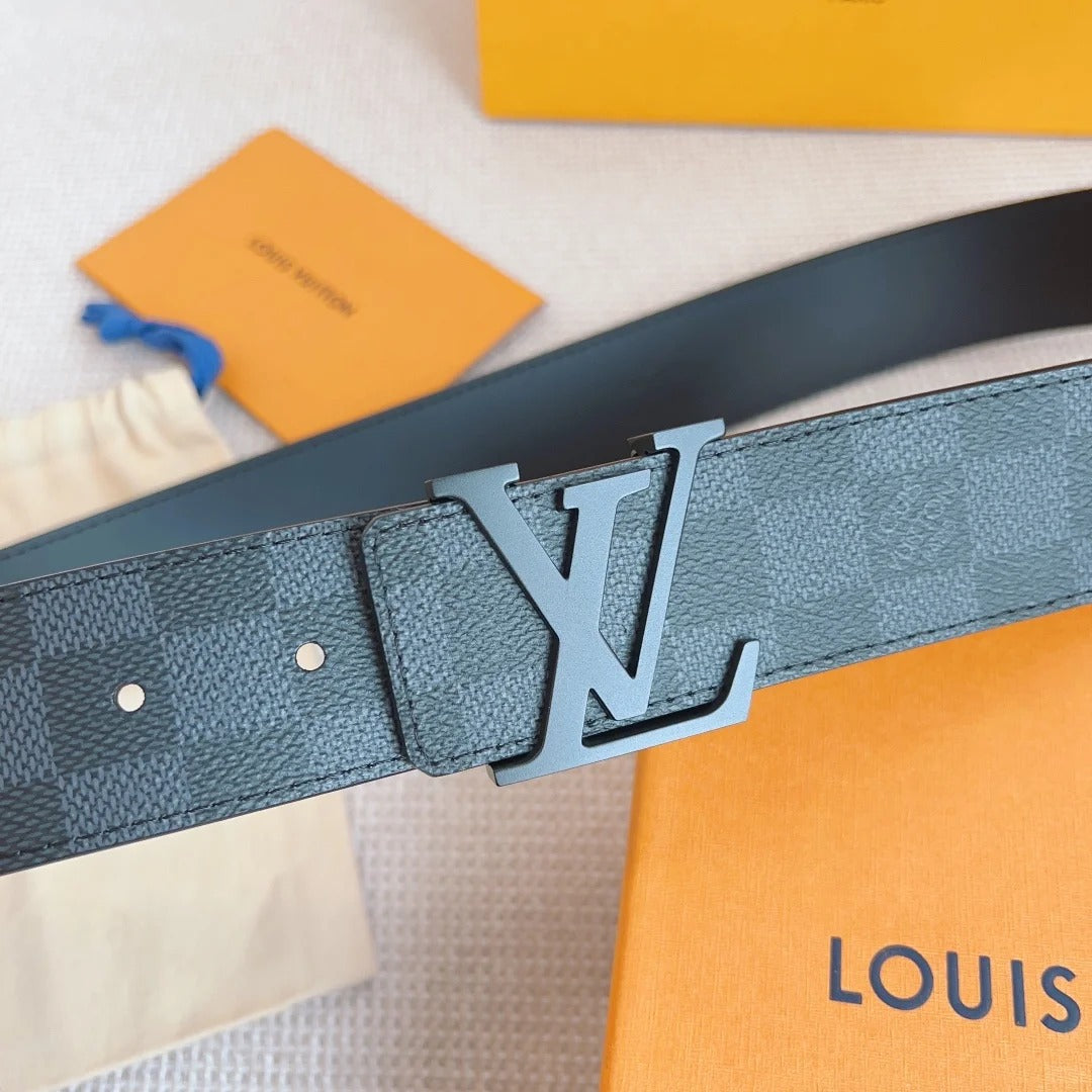 2025  classic black buckle black check men's belt