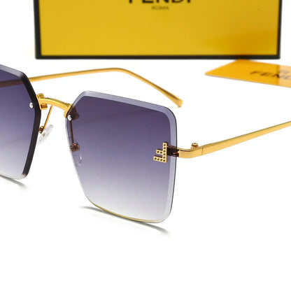 2025 Frameless metal large frame sunglasses