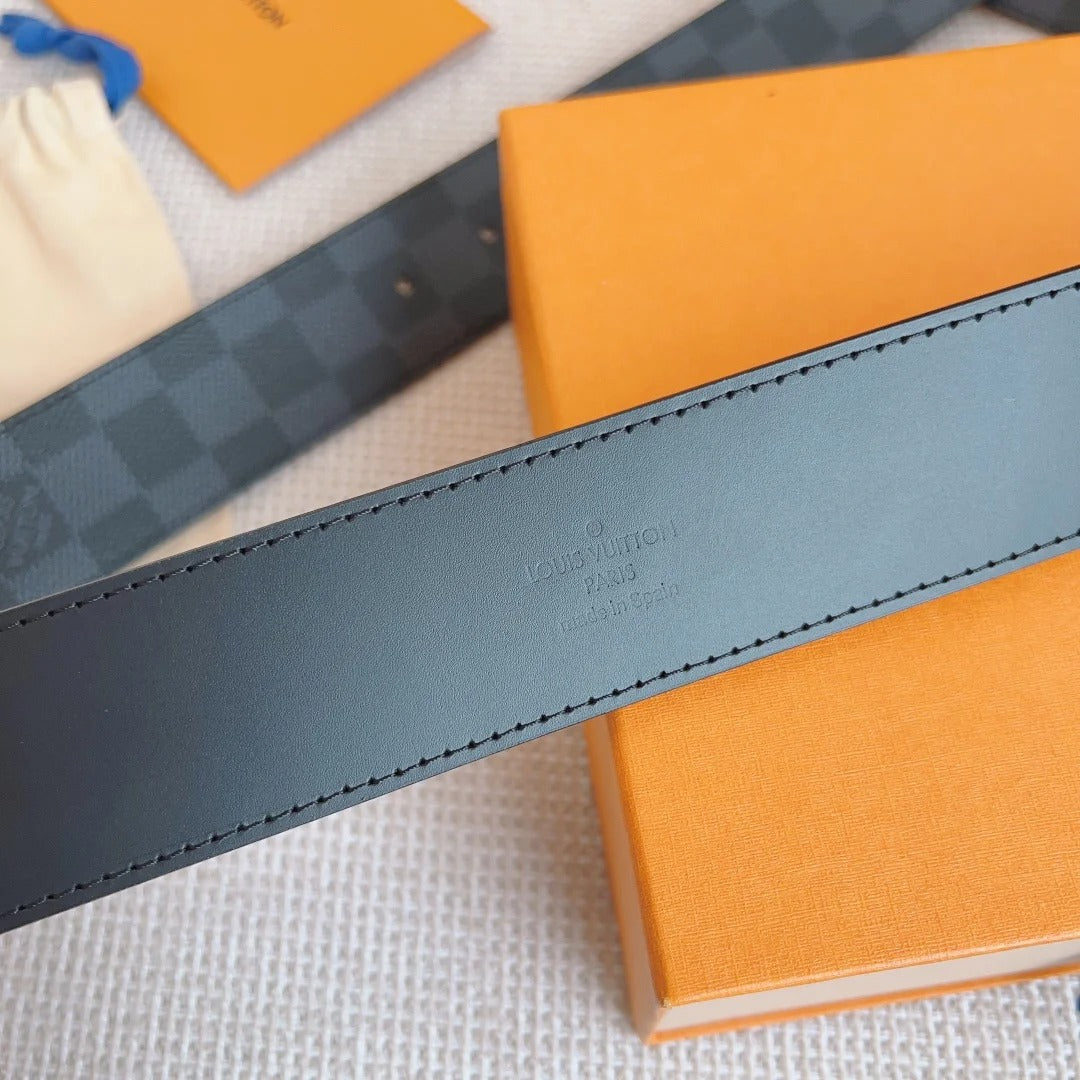 2025  classic black buckle black check men's belt