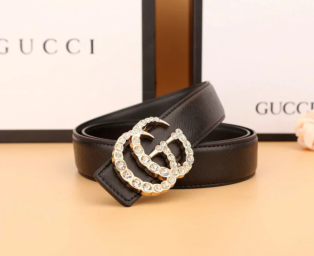 2025 2 Styles   Double G Rhinestone Belt