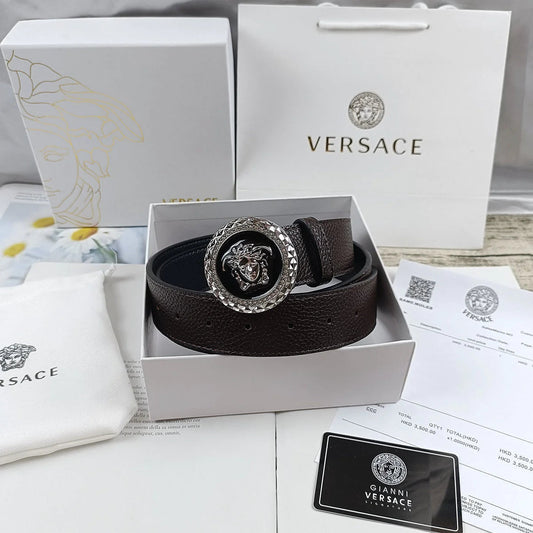 2025 4 Colors  lion head double-sided lychee pattern belt