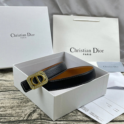 2025 6 Colors  rhinestone lychee pattern double-sided belt