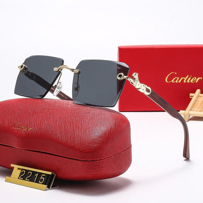 2025 Square frameless leopard head  Sunglasses 2215