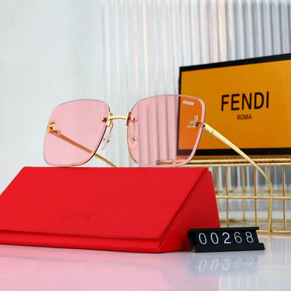 2025 Sunglasses  Large frame rimless metal sunglasses