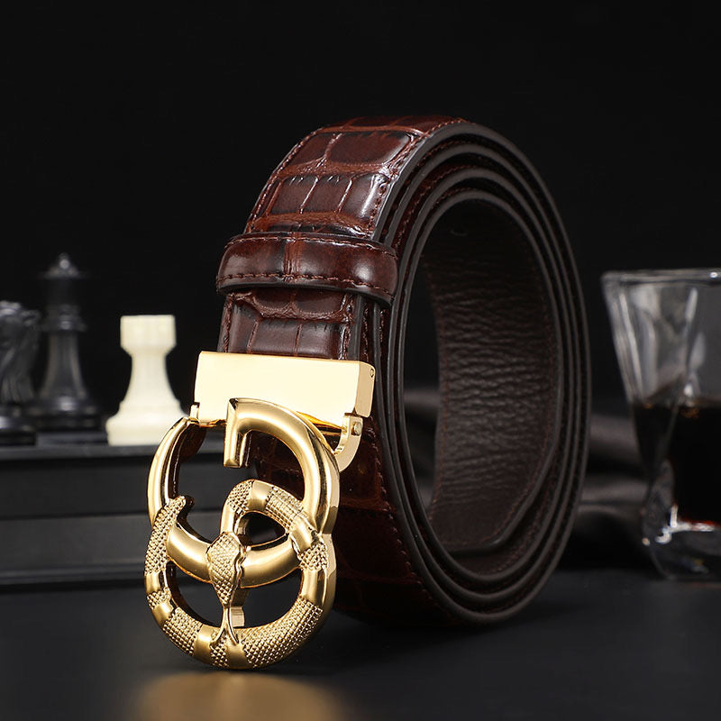 2025 3 Colors  printed letter leather belt