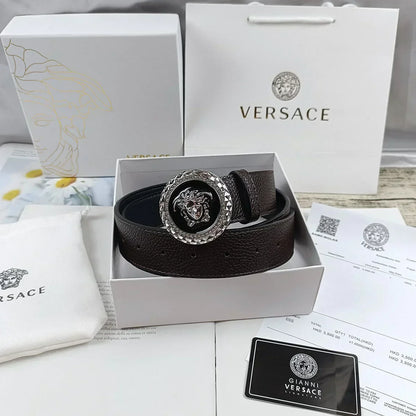 2025 4 Colors   lion head double-sided lychee pattern belt