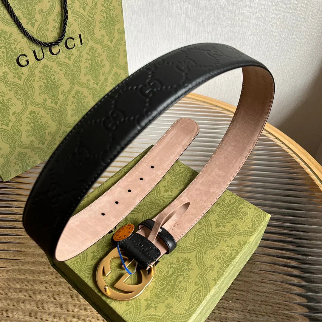 2025 belt Calfskin embossed belt width 38mm