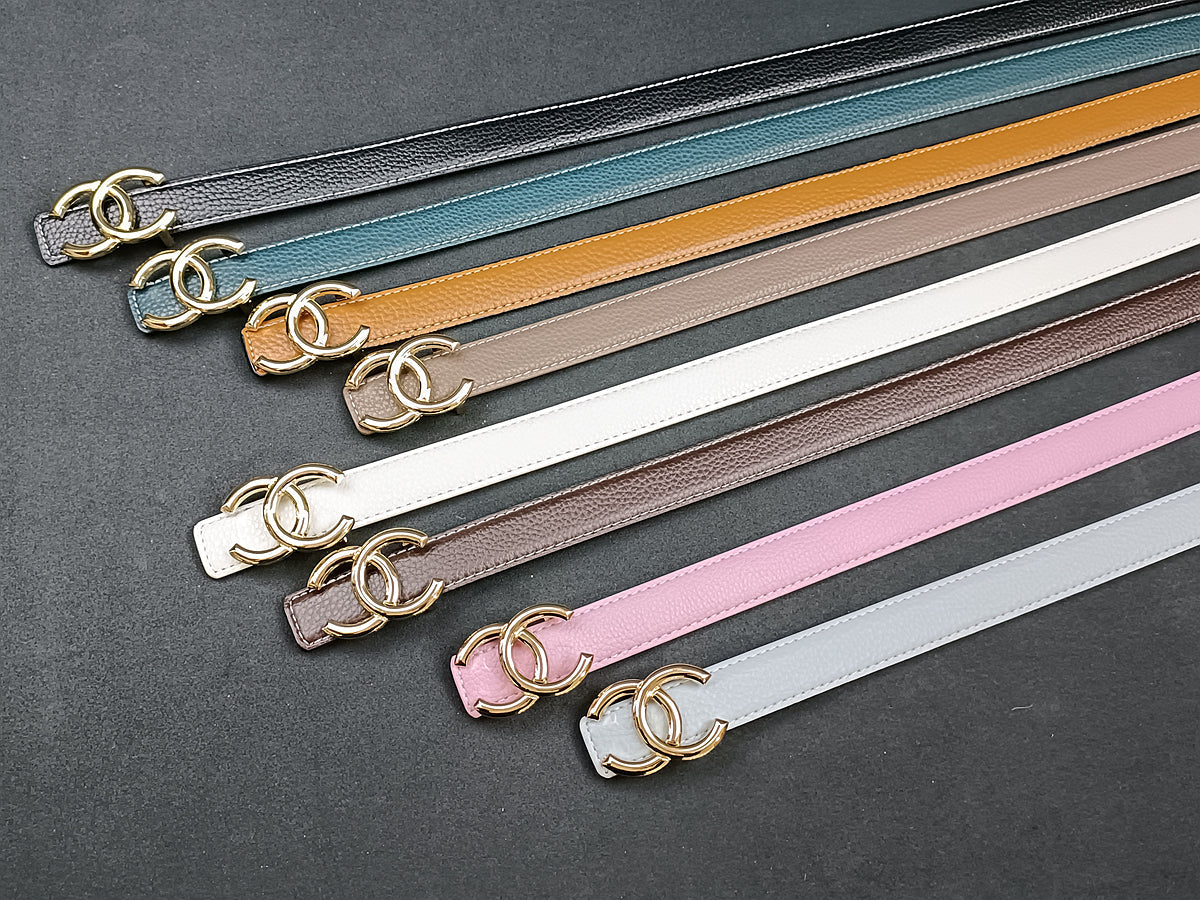 2025 8 Colors  double C multi-color lychee leather belt