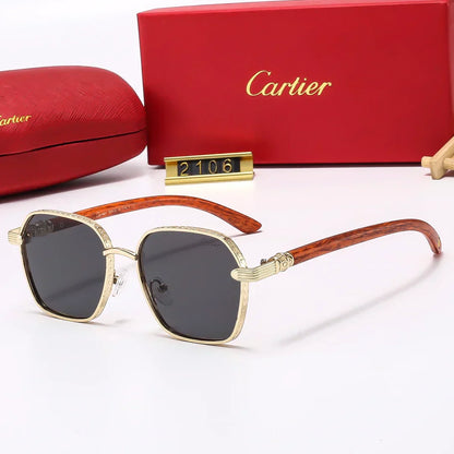 2025 Square Fashion Wooden Frame Sunglasses 2107