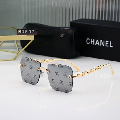 2025 Fashionable watermark metal frame sunglasses H0807