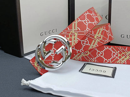 2025 3 Colors  double G stripe calico belt Gender: general