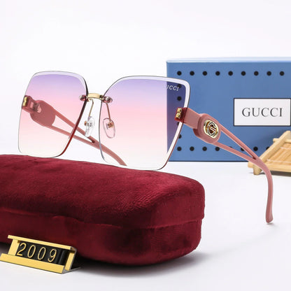 2025 Frameless cut-edge personalized retro square frame sunglasses