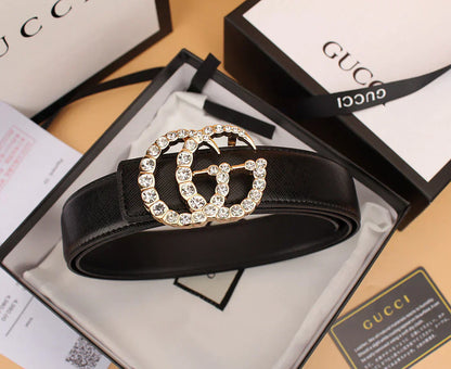 2025 2 Styles   Double G Rhinestone Belt