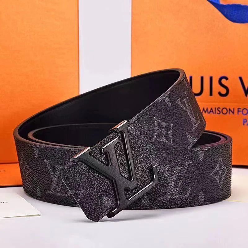 2025 3 Colors  printed letter leather belt