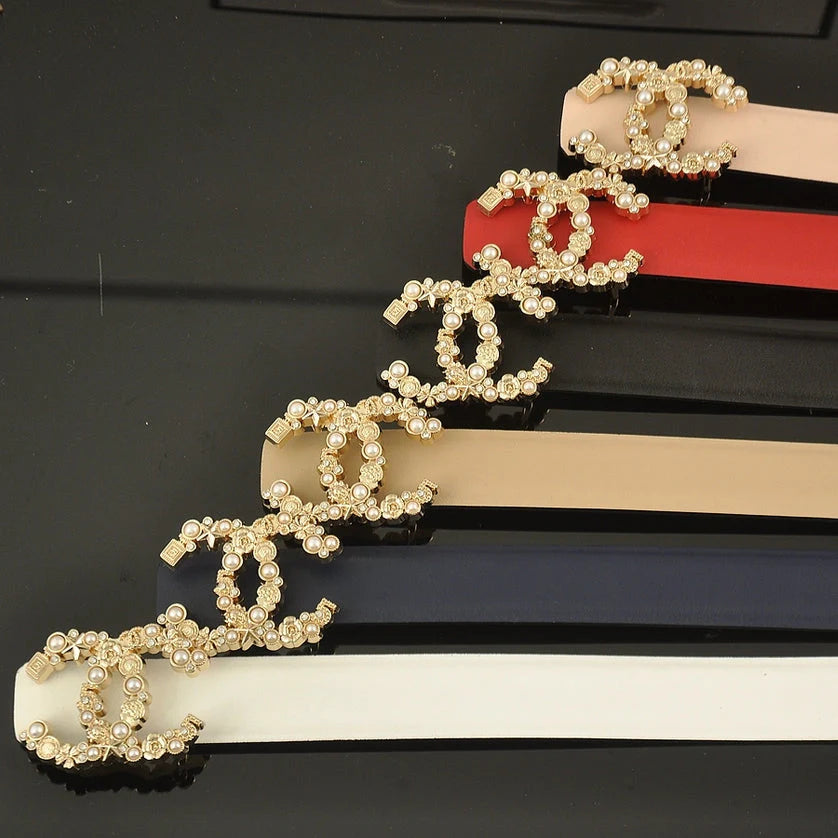 2025 5 color  perfume bottle double C belt