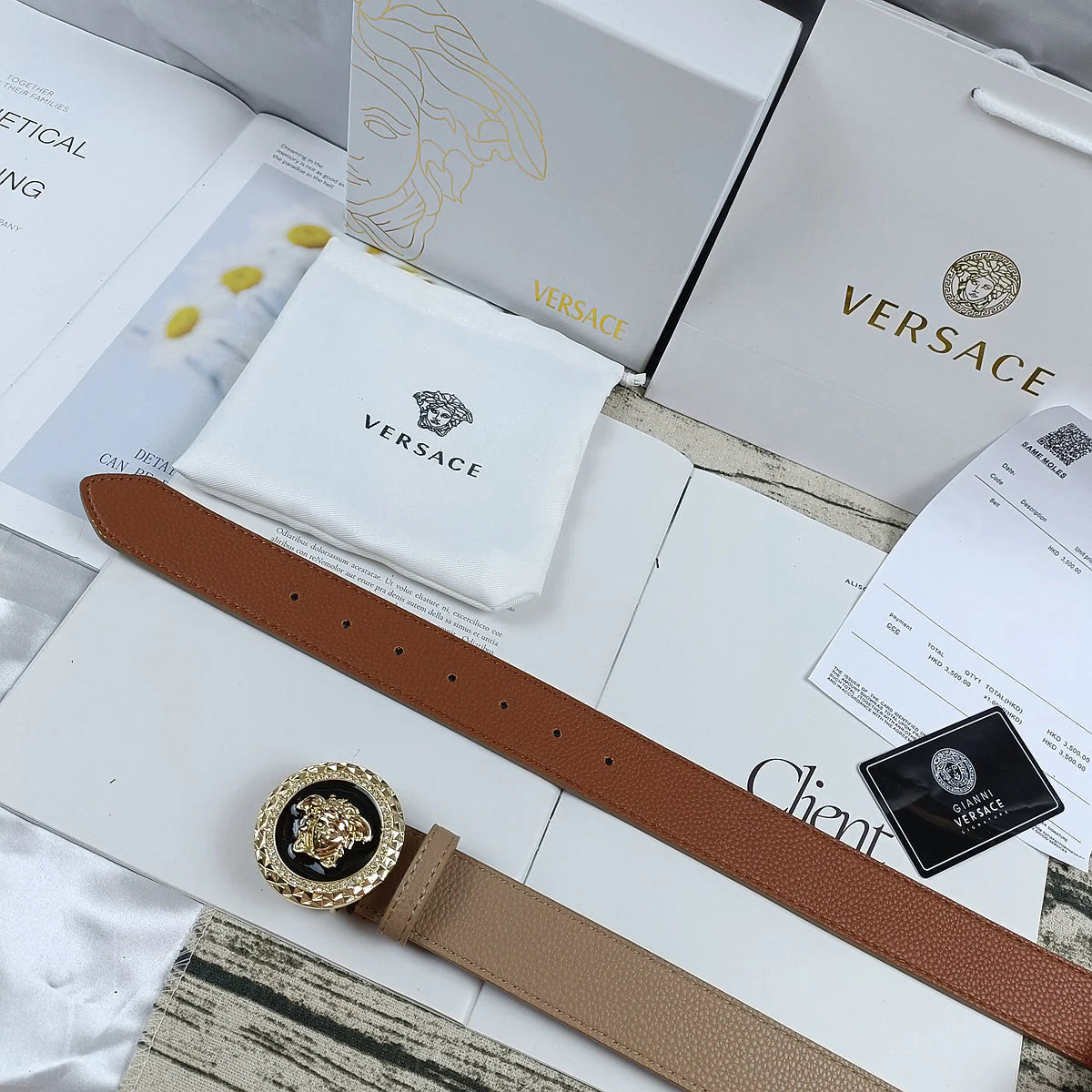 2025 4 Colors Trendy Round Buckle Leather Belt