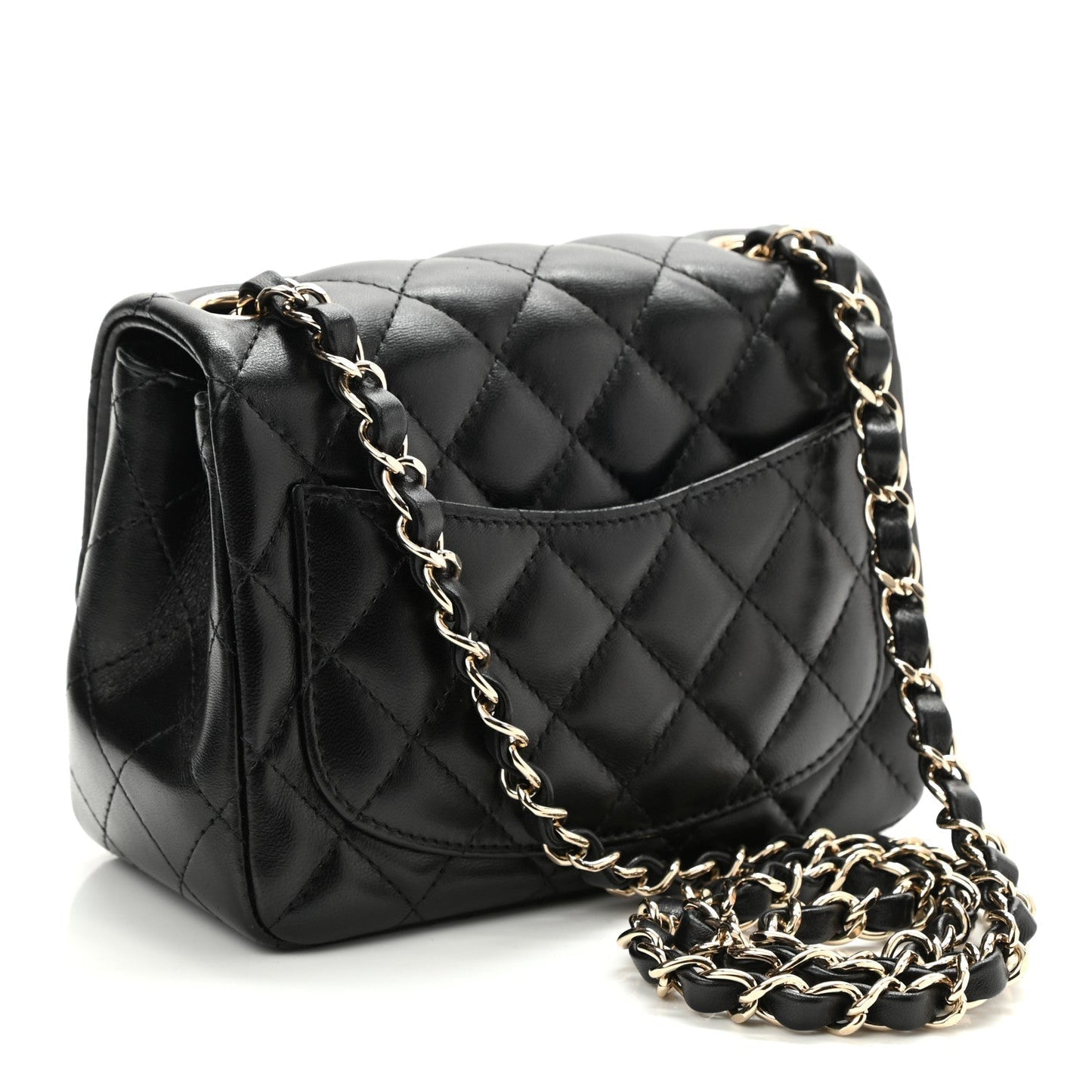 2025 Bag Lambskin Quilted Mini Square Flap Bag Black
