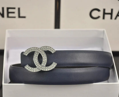 2025 6 color double C pearl rhinestone belt