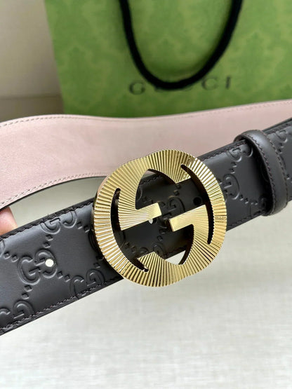 2025 belt Cowhide interlocking belt 4.0cm