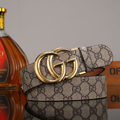 2025 3 Colors  printed letter leather belt