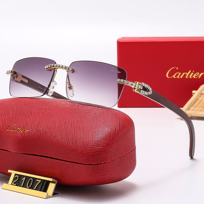 2025 Diamond Fashion Frameless Sunglasses 2107