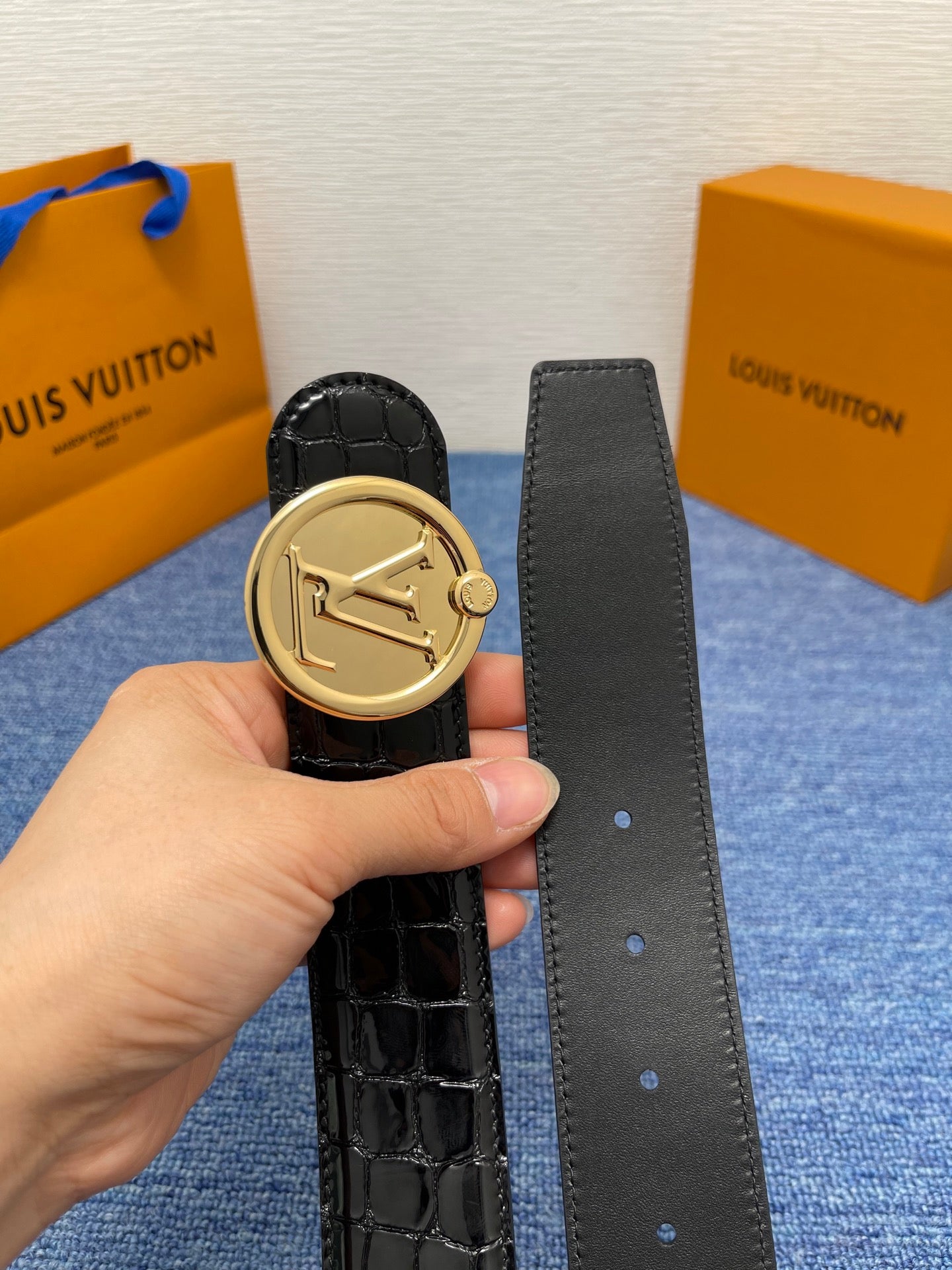 2025 L House Classic Crocodile Leather Belt