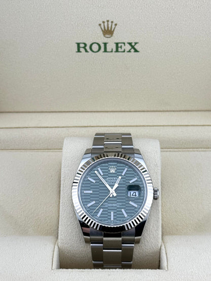2025 Watch Datejust 126334 Stainless Steel Green Motif Dial Oyster