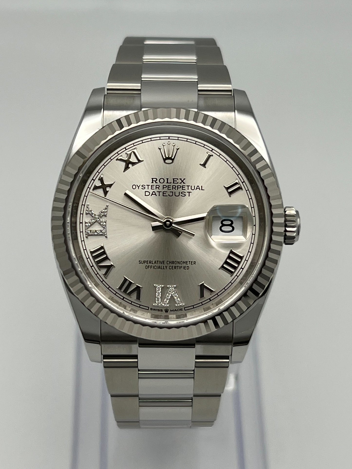 2025 Watch Datejust 126234 White Gold Stainless Steel Silver Dial Oyster