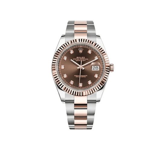 2025 Watch Datejust 126331 Rose Gold Stainless Steel Chocolate Diamond Dial