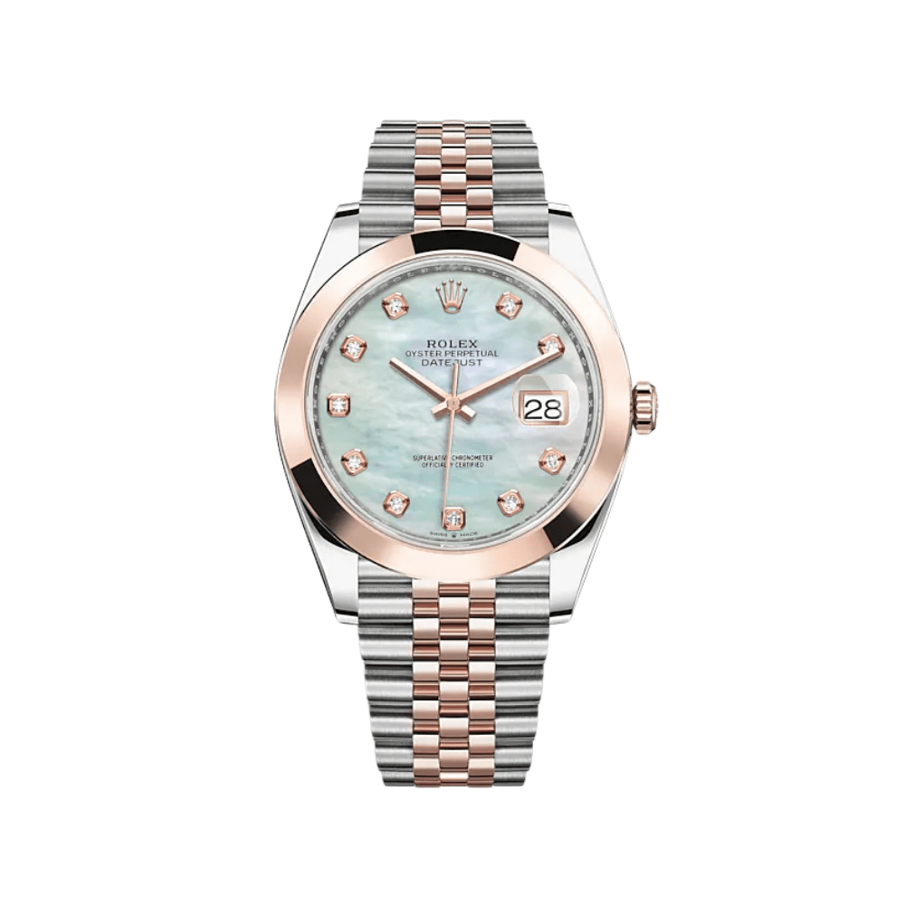 2025 Watch Datejust 126301 Stainless Steel Rose Gold Mother of Pearl Diamond Dial Jubilee
