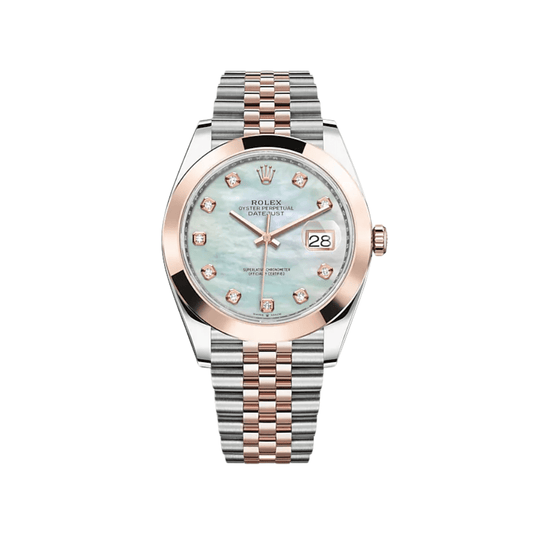 2025 Watch Datejust 126301 Stainless Steel Rose Gold Mother of Pearl Diamond Dial Jubilee