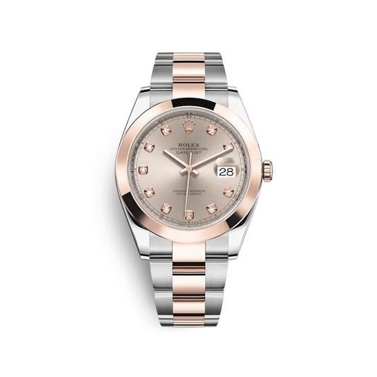 2025 Watch Datejust 126301 Stainless Steel Rose Gold Sundust Diamond Dial