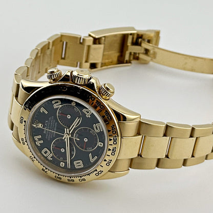 2025 Watch Daytona 116508 Yellow Gold Blue Racing Arabic Dial