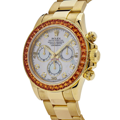 2025 Watch Daytona 116578SACO Yellow Gold Sapphire Bezel Mother Of Pearl Dial (2019)