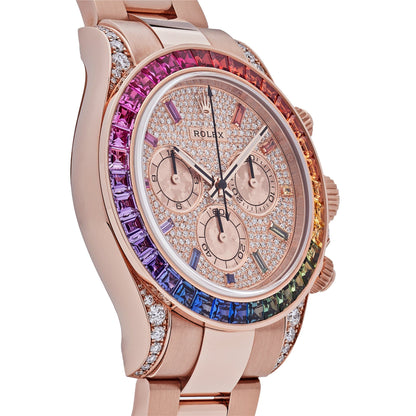 2025 Watch Daytona 116595RBOW 'Rainbow' Rose Gold Pave Diamond Dial Sapphire Bezel (2022)